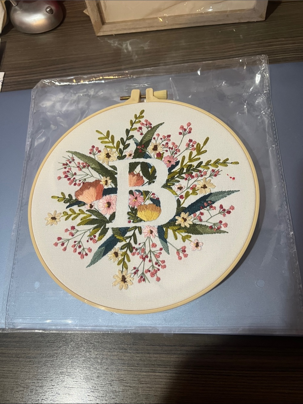 Floral Embroidered Letter Wall Hoop - NWOT